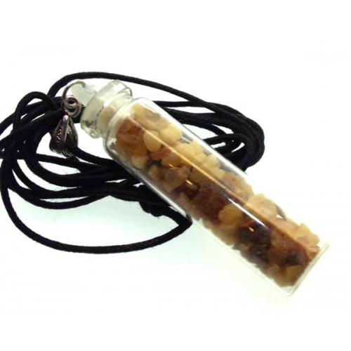 Gold Frankincense and Myrrh Glass Bottle Pendant